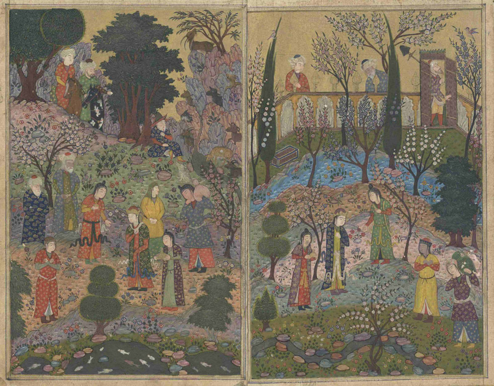 Jami, Gift to the Noble, Persian garden scene, NLI